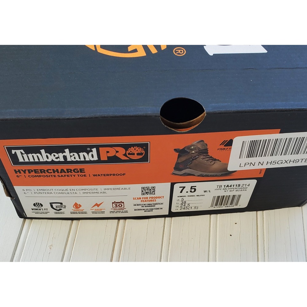 Timberland PRO Hypercharge 6" Composite Toe Waterproof Work Boots Brown 1A4115 - Picture 3 of 7